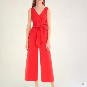 J Crew wrap tied jumpsuit in bright cerise